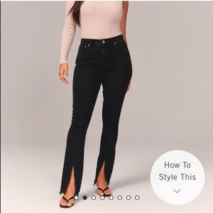 A&F Curve Love, high rise skinny with split hem and front seam
